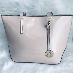 Womens patent leather tote handbag purse